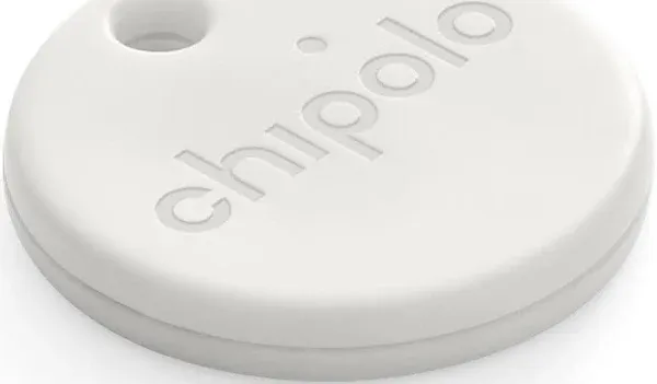 Chipolo ONE Point - Key Finder, Bluetooth Tracker for Keys, Bag - Works with Google's Find My Device app (Android only) (Off White)