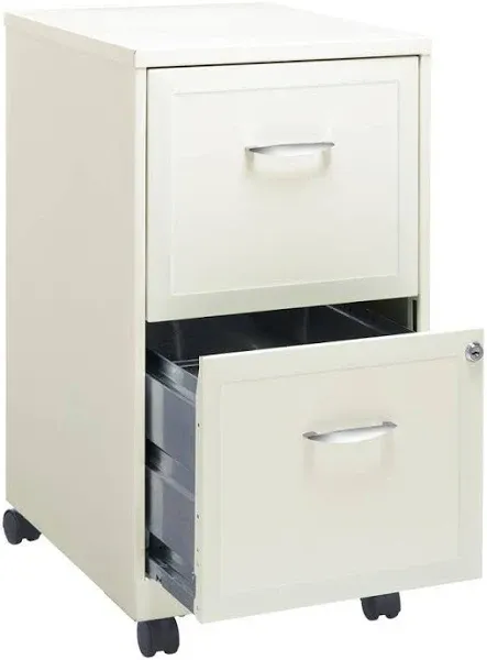 Space Solutions 18" Deep 2 Drawer Mobile Letter Width Vertical File Cabinet, Black