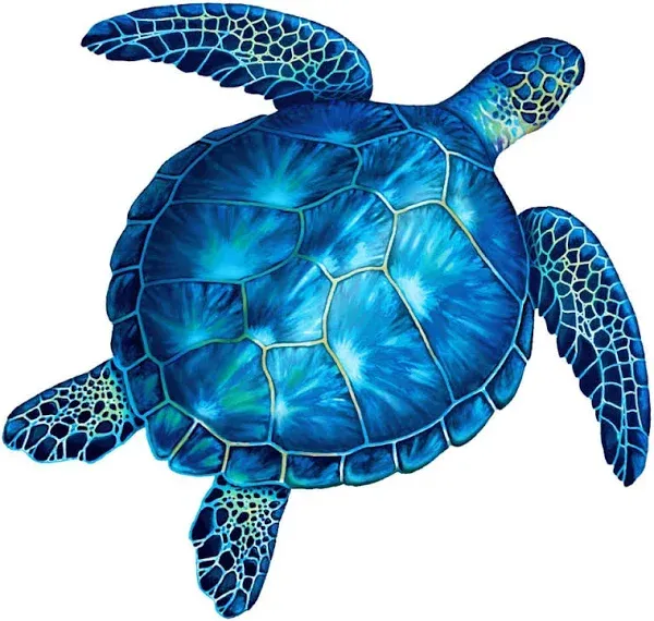 Sea Turtle Porcelain Swimming Pool Mosaic (18" x 18", Blue)