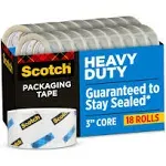 Scotch Heavy-Duty Shipping Packing Tape 1.88" x 54.6 yd Pack of 18