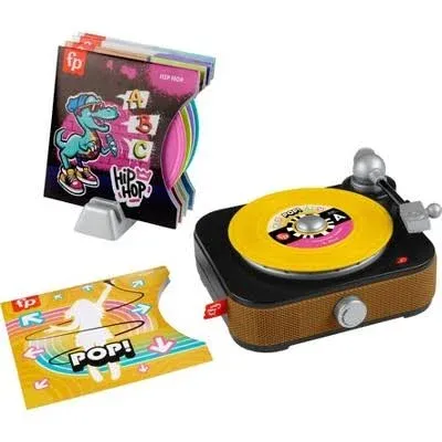 Record Player Musical Toy with Turntable &amp; 5 Records for Preschool Pretend Play