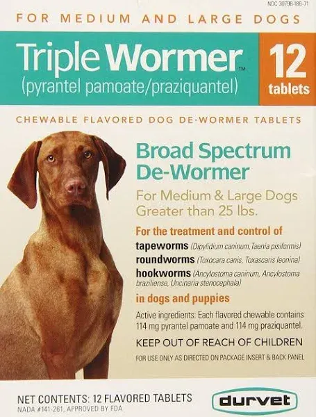 Triple Wormer for Medium & Large Dogs - 2 Count