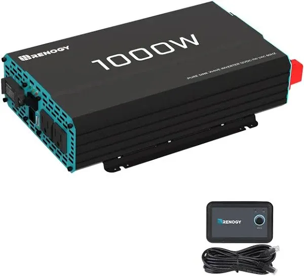 Renogy 1000W 12V Pure Sine Wave Solar Inverter Home Use Power Battery Converter