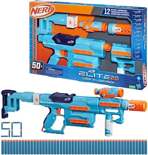 Nerf Elite 2.0 Lock N Load Blaster Pack with 50 Nerf Darts