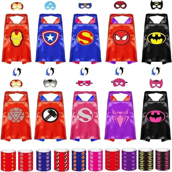 Dress Up Toys - Superhero Capes and Masks, Costumes Set for Kids - Ideal for ...