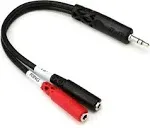 Hosa YMM-261 Stereo Breakout Cable, 3.5 mm TRS to Dual 3.5 mm