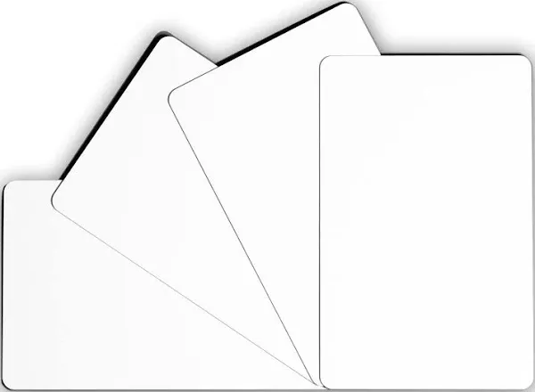 ID Zone Premium White Blank Plastic CR80 30 Mil PVC Cards for ID Badge Printers