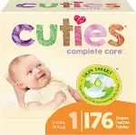 Cuties Complete Care Baby Diapers - Size 1, 176 Count