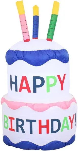 Inflatable - Yard Decoration Happy Birthday-Cake with Candles Lighted