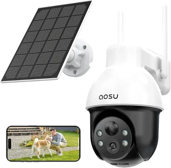 Solar Security Camera Wireless Outdoor System, 3K/5MP Battery Powered WiFi Ca...