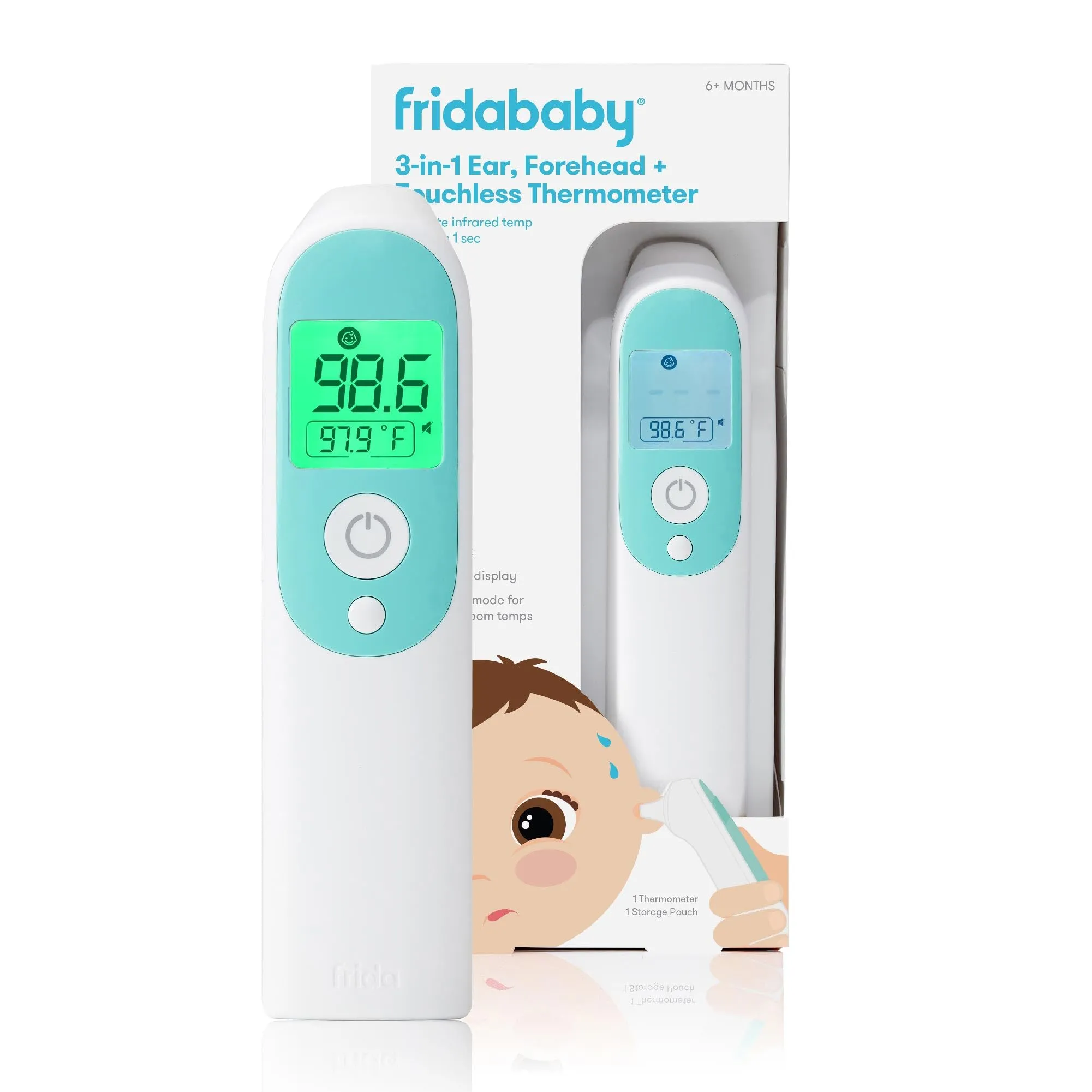 FridaBaby 3-in-1 Ear, Forehead, Touchless Infrared Thermometer