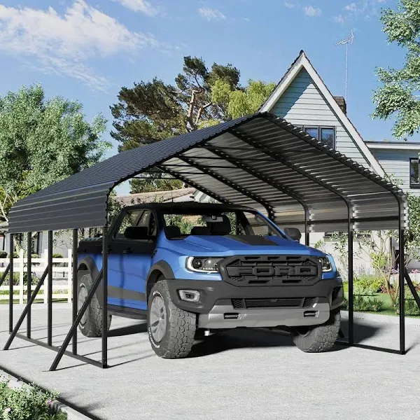 12 x20ft Metal Carport Garage Outdoor Canopy Heavy Duty Shelter Car Shed Storage