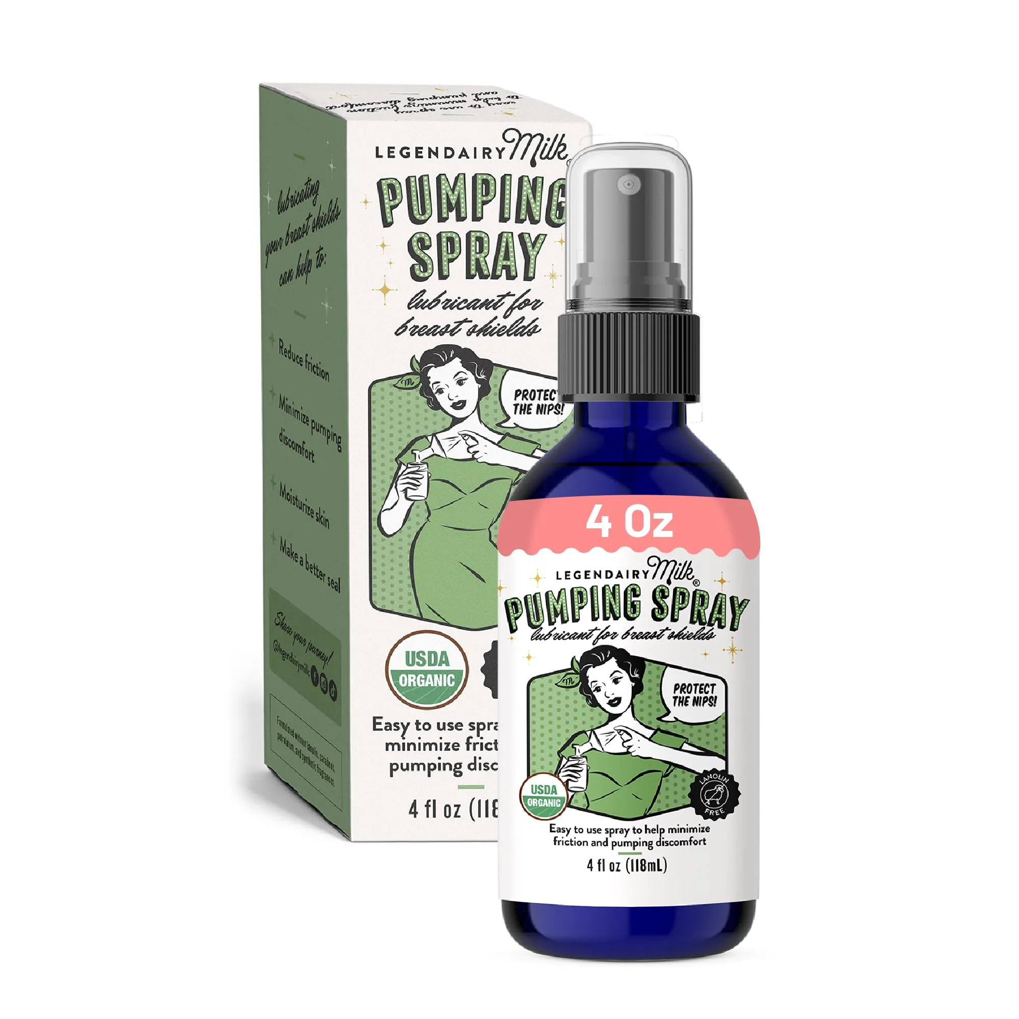 Legendairy Milk Pumping Spray 2oz Lubricant for Breast Shields