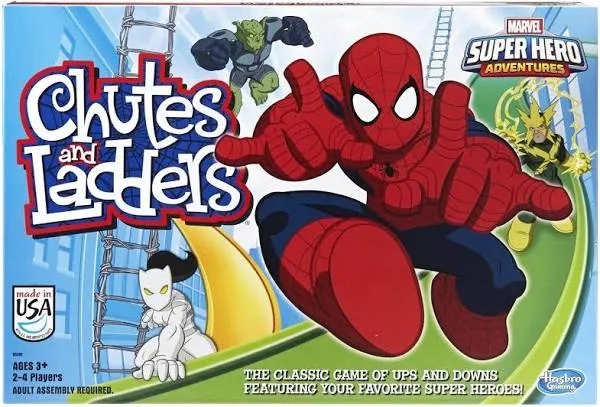 Hasbro Gaming Chutes and Ladders Marvel Spider-Man Edition Board Game