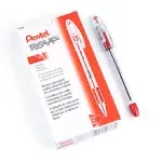 Pentel BK90B R.S.V.P. Stick Ballpoint Pen, .7mm, Trans Barrel, Red Ink (Pack of 12)