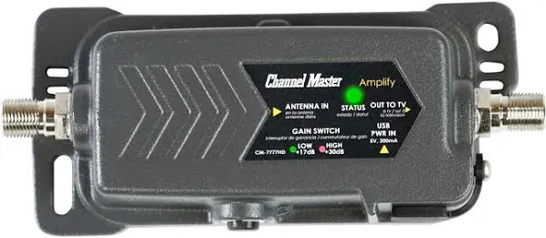 Channel Master Amplify Adjustable Gain HDTV Preamplifier