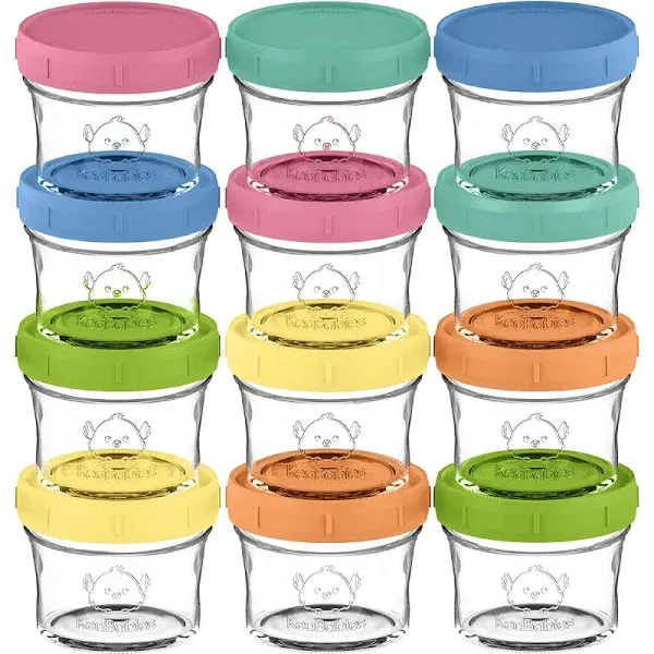 KeaBabies Prep Jars Baby Food Storage Glass Containers