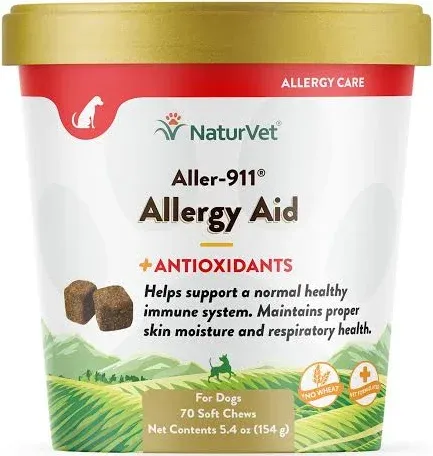 NaturVet – Aller-911 Allergy Aid Plus Antioxidants Soft Chews for Cats 60ct