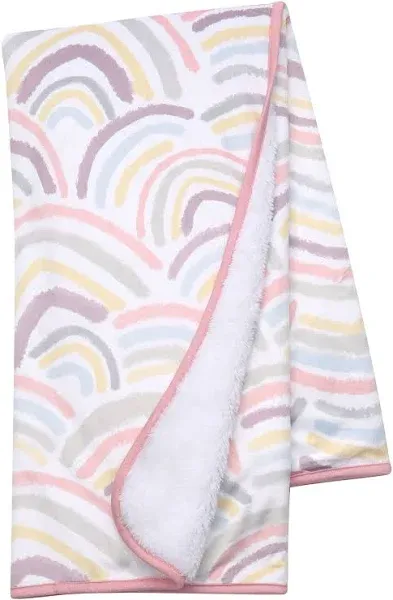 Lambs &amp; Ivy Signature Rainbow Minky/Sherpa Soft Fleece One Size, Multicolor 