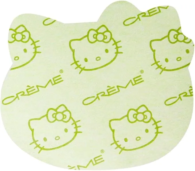 The Crème Shop x Hello Kitty Matcha Blotting Papers + Reusable Compact Mirror - Hello Kitty Collaboration for Oil Control and On-the-Go Touch-ups (Matcha Color Ribbon)