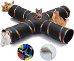 4 Way Large Cat Tunnels for Indoor Cats - 10&#034; Diameter &amp; 47&#034; Long Cat Play Tu...