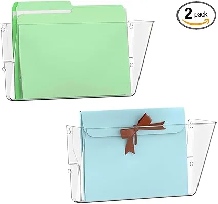 Gawerk 2 Pack Clear Single Pocket Wall File Holder