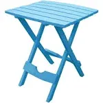 Pool Blue Folding Side Table in Durable Patio Furniture Plastic Resin