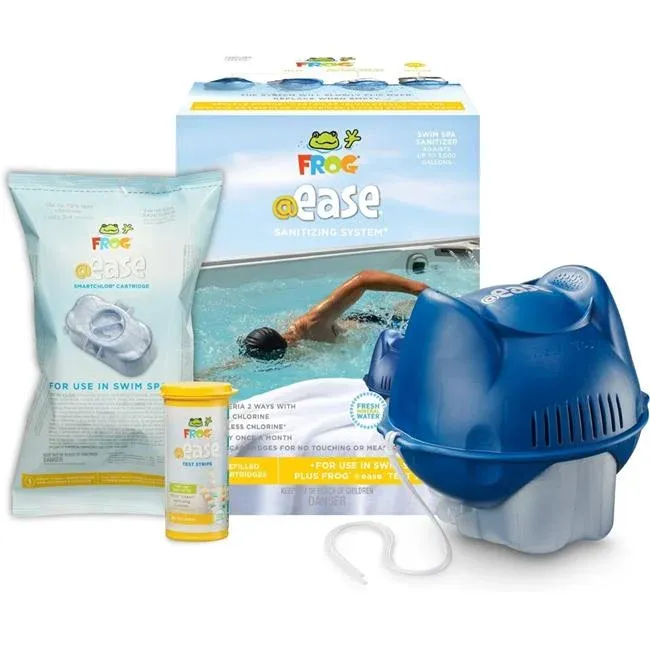 FROG @Ease Sanitizing System for Swim Spas, The Only Complete Swim Spa Sanitizer + SmartChlor Replacement Cartridge for Swim Spas