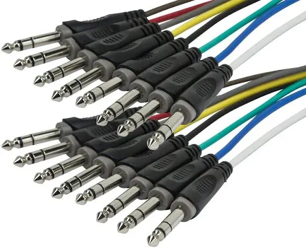 Monoprice 1 Meter (3ft) 8-Channel 1/4Inch TRS male to 1/4Inch TRS male Snake Cable