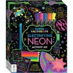 Hinkler Super Kaleidoscope - Electrifying Neon Activity Kit - Space Themed Coloring Book with Neon Stationery and Stickers - Rocket Keyring - Arts and Craft Kits for Kids Aged 6 to 12