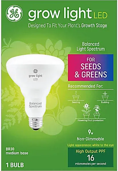 GE BR30 LED Seeds/Greens Grow Light