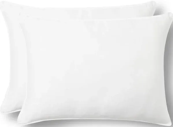 Amazon Basics Down-Alternative Pillows for Stomach and Back Sleepers, Soft Density, 20 x 36 Inches, 2-Pack, White