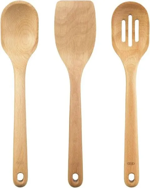 Wooden Spoons for Cooking, 3-Piece Wooden Utensil Set, Wooden Spoons and Spatula