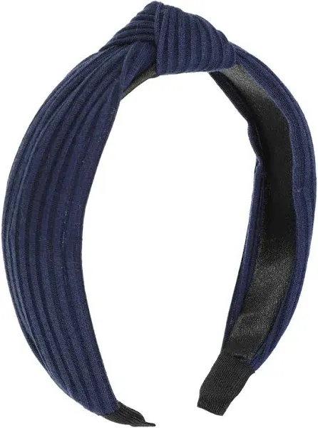 Unique Bargains Textured Cotton Knot Headband Soft Hairband for Women 1.3 Inch Wide 1Pcs