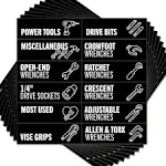 Toolbox Organization Magnetic Labels - 80 Large Tool Chest Organizer Labels w...