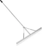 VEVOR Landscape Rake, 36" Head Aluminum Landscape Rake, Lake Weed Rake with 75" Long Handle, for Loosening Soil, Lawn Care, Weeding Lake, Garden