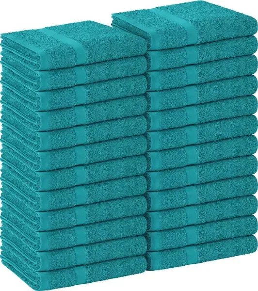 Utopia Towels - Salon Towel, Pack of 24 (Not Bleach Proof, 16x27 Inches) Highly Absorbent Cotton Towels for Hand, Gym, Beauty, Hair, Spa, and Home Hair Care, Turquoise