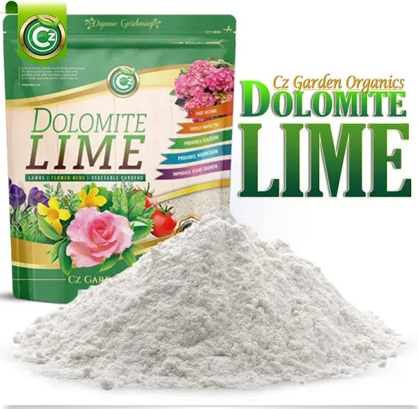 Organic Dolomite Lime 5LB - Made in USA - Garden Soil Amendment Fertilizer for Plants. Calcium/Magnesium Additive. Raise & Stabilize pH - Earthbox Tomatoes & Peppers Blossom End Rot. OMRI Listed