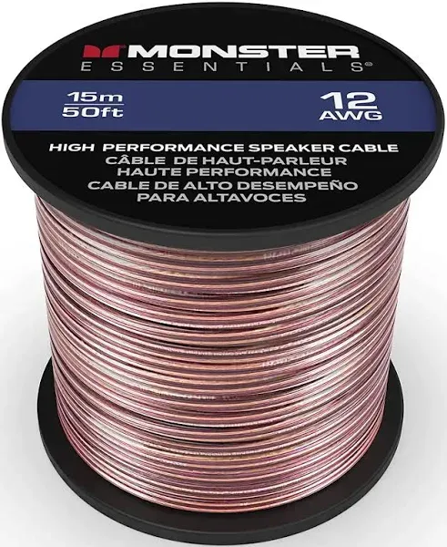 Monster XP Speaker Wire Copper Cable Spool, 16 AWG 50 ft, Bronze