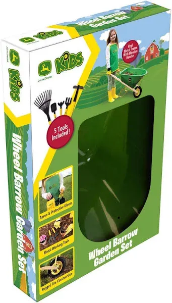 John Deere Wheelbarrow Garden Set Multicolored 9 pc