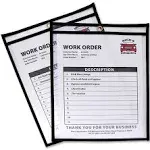 C-Line 46911 Shop Ticket Holders, Stitched, Both Sides Clear, 8 1/2 x 11, 25/Bx