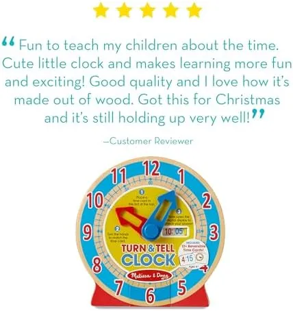 Melissa & Doug Turn & Tell Wooden Clock