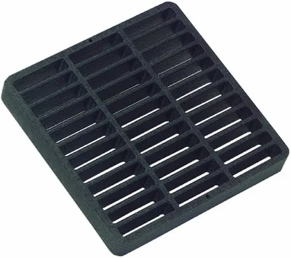 9&#034; SQUARE GRATE, BLACK