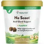 NaturVet - No Scoot for Dogs - 60 Soft Chews - Plus Pumpkin - Supports Healthy Anal Gland & Bowel Function - Enhanced with Beet Pulp & Psyllium Husk