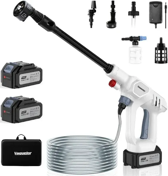 Vagueior Cordless Pressure Washer, 950PSI Portable Power Washer,with 21V 4.0AH Rechargeable Battery and Charging Kit