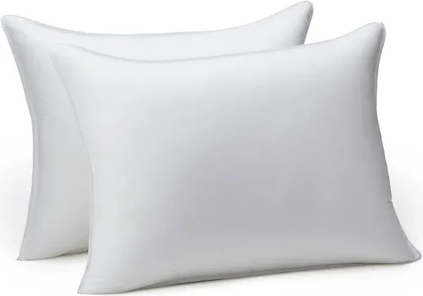 Amazon Basics Down Alternative Pillows Back and Sleepers