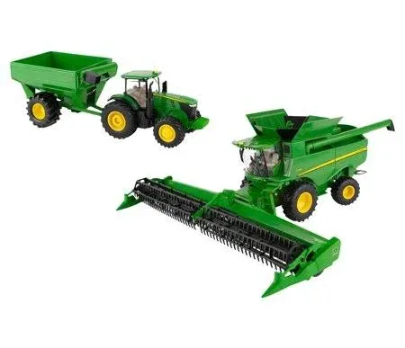 ERTL - JOHN DEERE S780 combine harvester with JOHN DEERE 7240R and overloader. - 1/32...