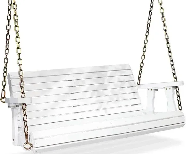 VINGLI Upgraded Patio Wooden Porch Swing for Courtyard & Garden Heavy Duty 880 LBS Swing Chair Bench with Hanging Chains for Outdoors