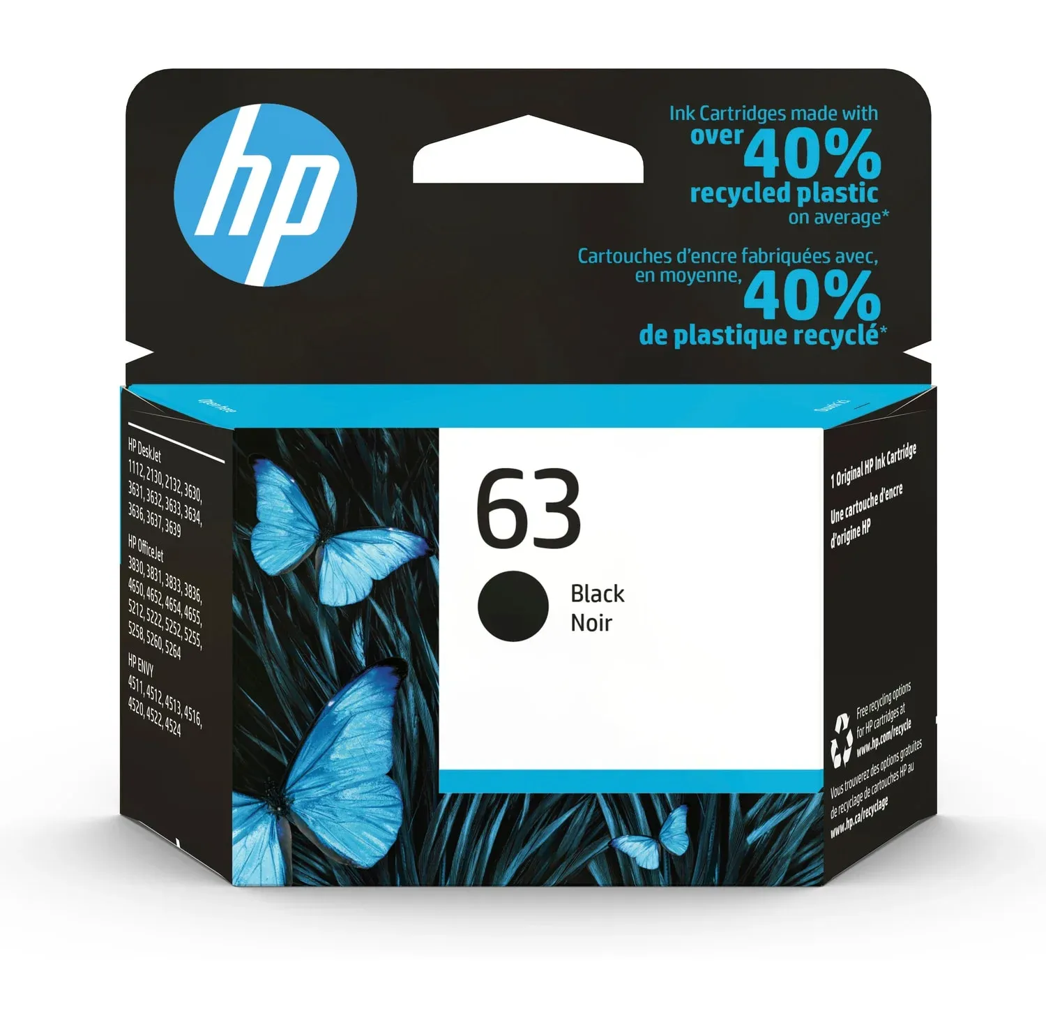 HP 63 Black Ink Cartridge F6U62AN