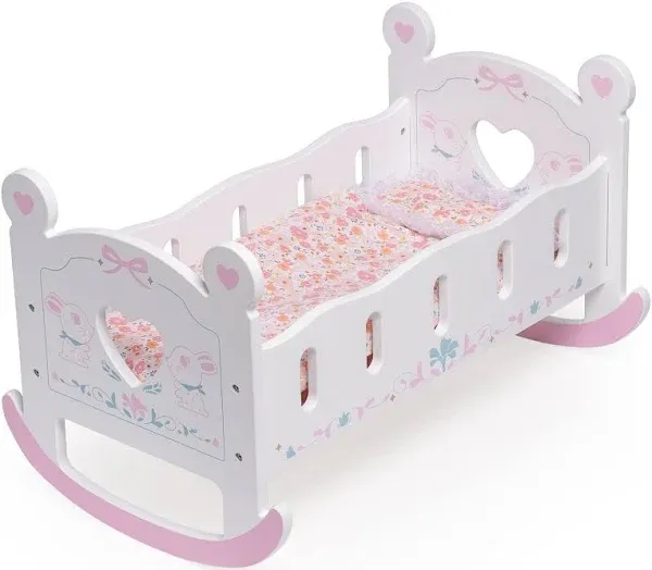 ROBUD Wooden Baby Doll Crib